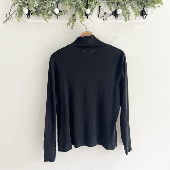 Peruvian Connection Pima Cotton Women Sweater Black Turtleneck Jersey SS500 - Picture 2 of 3